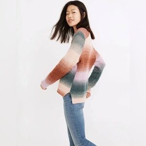 Madewell Space-Dyed Button-Shoulder Pullover Sweater, Women’s (XL)